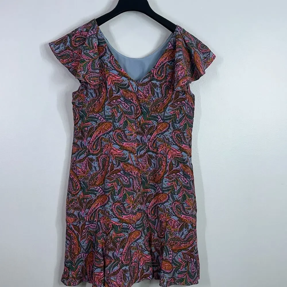 J. Crew paisley print silk shift dress size 6